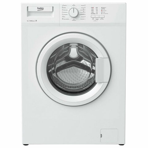 Стиральная машина BEKO WRE65P1BWW, 1000 оборотов/мин, 6 кг, фронтальная загрузка, 60х42х84 см, белая