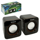 Колонки компьютерные DEFENDER SPK-530, 2.0, 2*2W пластик, черные, компактные, USB интерфейс 65530